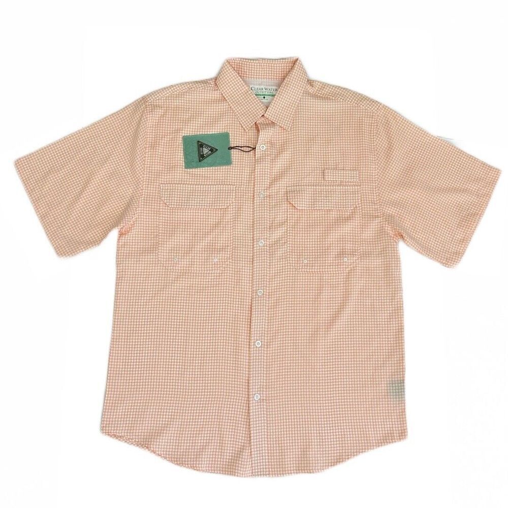 ClearWater Outfitters‎ Shirt Mens Quick Dry Vented Outdoor Button Short Sleeve L